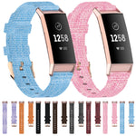 Testa in plastica con cinturino in nylon intrecciato, dimensioni: misura libera, For Fitbit Charge 4 / Charge 3 / Charge3 SE
