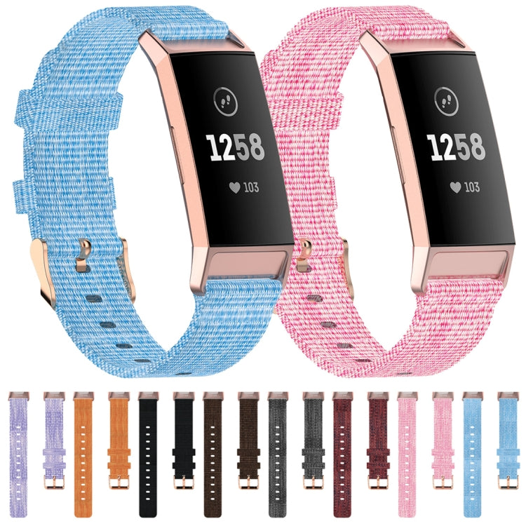 Testa in plastica con cinturino in nylon intrecciato, dimensioni: misura libera, For Fitbit Charge 4 / Charge 3 / Charge3 SE