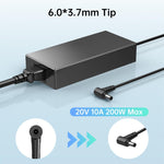 Adattatore di alimentazione per notebook portatile da 200 W 20 V 10 A per Asus 6,0 x 3,7 mm, EU Plug, US Plug, UK Plug, AU Plug
