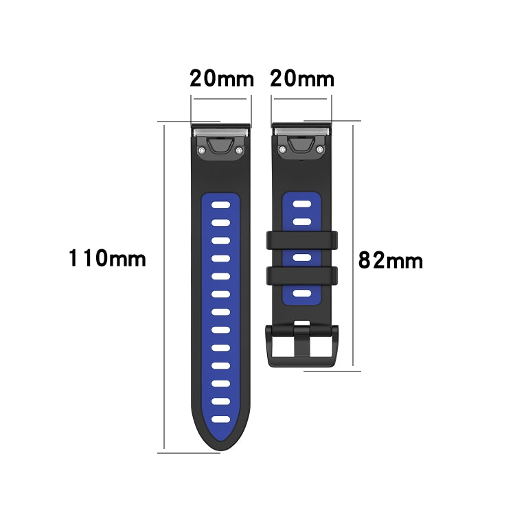Cinturino in silicone bicolore, For Garmin Fenix 6S