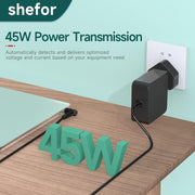 Adattatore di alimentazione per notebook portatile da 45 W 20 V 2,25 A per Lenovo 4,0 x 1,7 mm, EU Plug, US Plug, UK Plug