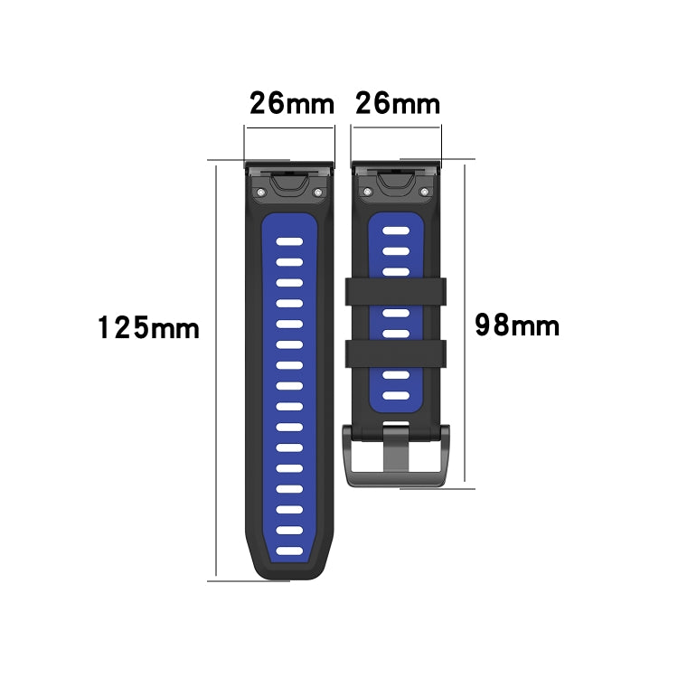 Cinturino in silicone bicolore, For Garmin Fenix 6X