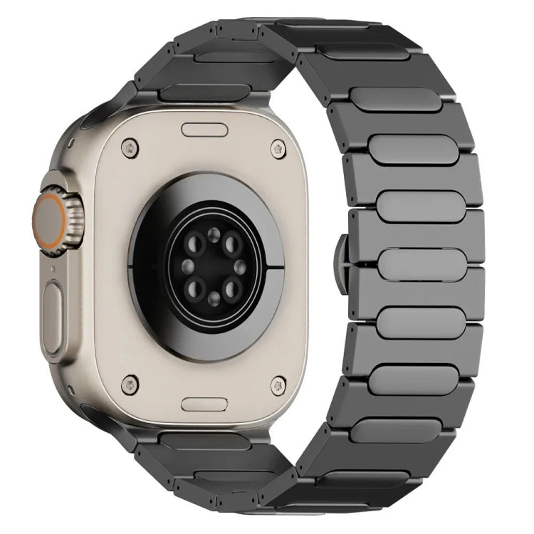 Cinturino per orologio in lega di titanio con fibbia ovale a farfalla, For Apple Watch SE 2023 44mm, For Apple Watch Ultra 2 49mm, For Apple Watch Series 9 45mm, For Apple Watch Ultra 49mm, For Apple Watch Series 8 45mm, For Apple Watch SE 2022 44mm