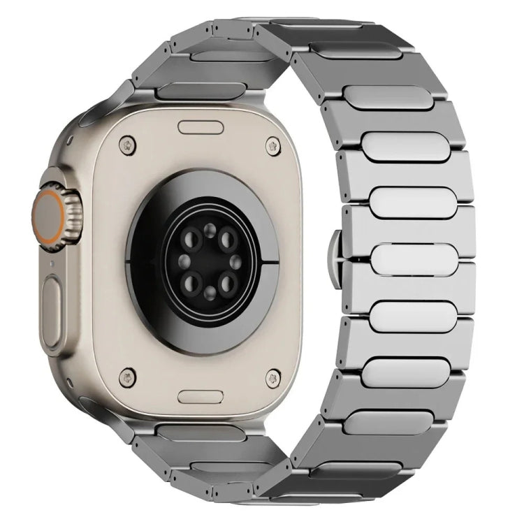 Cinturino per orologio in lega di titanio con fibbia ovale a farfalla, For Apple Watch SE 2023 44mm, For Apple Watch Ultra 2 49mm, For Apple Watch Series 9 45mm, For Apple Watch Ultra 49mm, For Apple Watch Series 8 45mm, For Apple Watch SE 2022 44mm