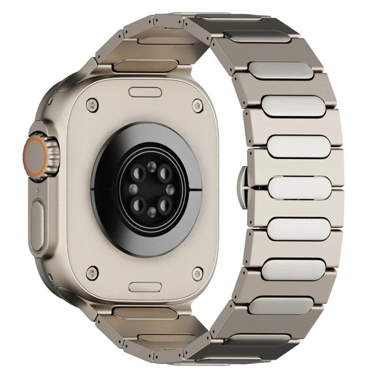 Cinturino per orologio in lega di titanio con fibbia ovale a farfalla, For Apple Watch SE 2023 44mm, For Apple Watch Ultra 2 49mm, For Apple Watch Series 9 45mm, For Apple Watch Ultra 49mm, For Apple Watch Series 8 45mm, For Apple Watch SE 2022 44mm
