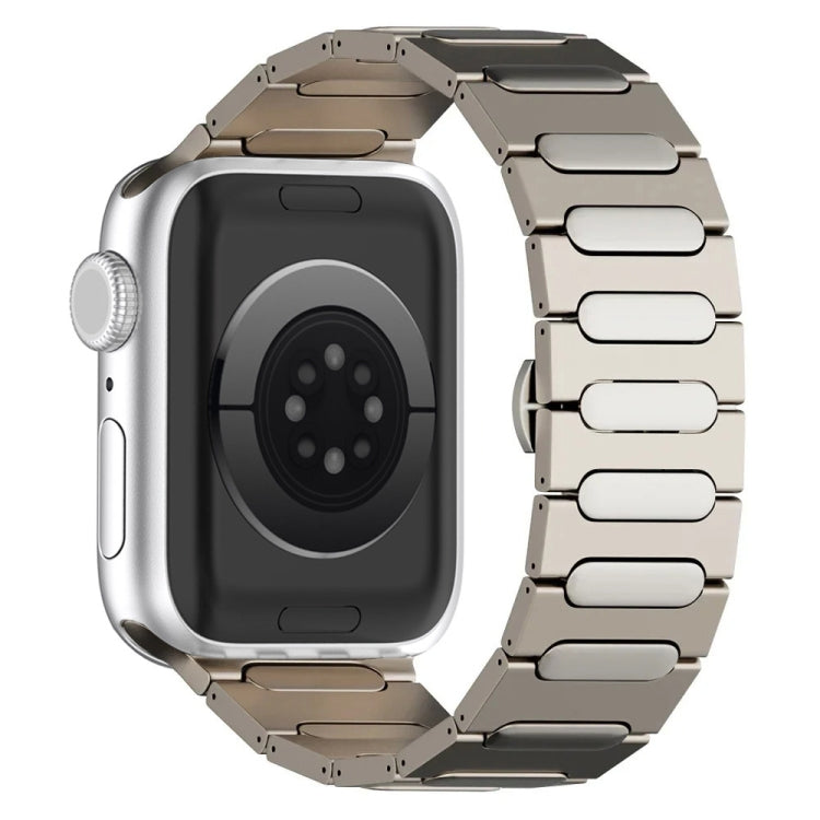 Cinturino per orologio in lega di titanio con fibbia ovale a farfalla, For Apple Watch Series 7 45mm, For Apple Watch SE 44mm, For Apple Watch Series 6 44mm, For Apple Watch Series 5 44mm, For Apple Watch Series 4 44mm, For Apple Watch Series 3 42mm