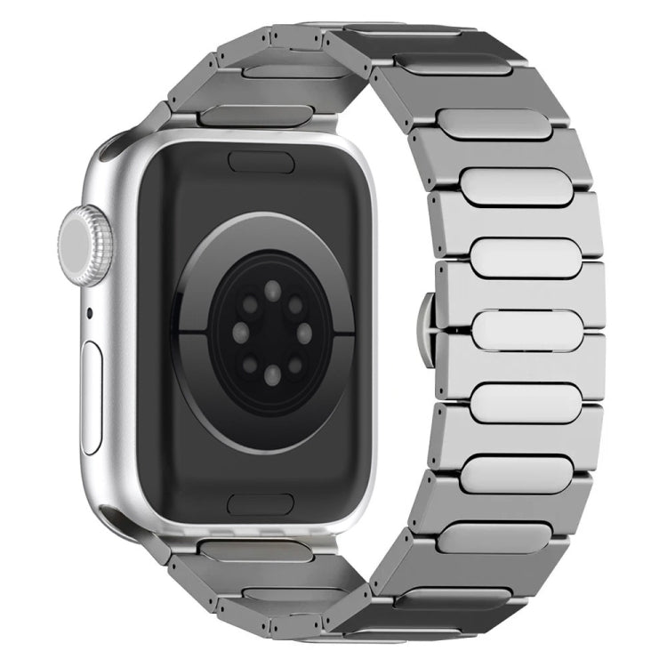 Cinturino per orologio in lega di titanio con fibbia ovale a farfalla, For Apple Watch Series 7 45mm, For Apple Watch SE 44mm, For Apple Watch Series 6 44mm, For Apple Watch Series 5 44mm, For Apple Watch Series 4 44mm, For Apple Watch Series 3 42mm