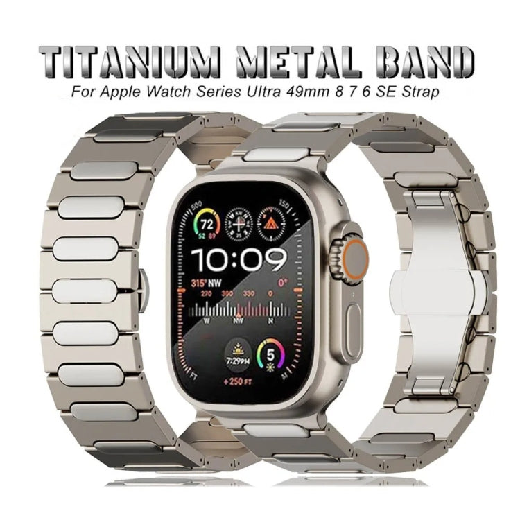 Cinturino per orologio in lega di titanio con fibbia ovale a farfalla, For Apple Watch SE 2023 44mm, For Apple Watch Ultra 2 49mm, For Apple Watch Series 9 45mm, For Apple Watch Ultra 49mm, For Apple Watch Series 8 45mm, For Apple Watch SE 2022 44mm