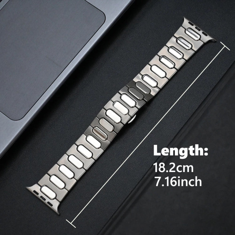 Cinturino per orologio in lega di titanio con fibbia ovale a farfalla, For Apple Watch Series 7 45mm, For Apple Watch SE 44mm, For Apple Watch Series 6 44mm, For Apple Watch Series 5 44mm, For Apple Watch Series 4 44mm, For Apple Watch Series 3 42mm