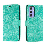 Custodia per telefono in pelle con stampa a fiori in pizzo, For Samsung Galaxy A55, For Samsung Galaxy A35, For Samsung Galaxy A05