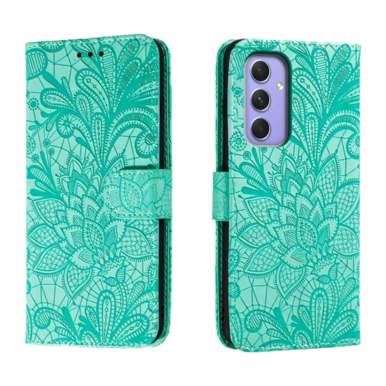 Custodia per telefono in pelle con stampa a fiori in pizzo, For Samsung Galaxy A55, For Samsung Galaxy A35, For Samsung Galaxy A05