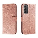 Custodia per telefono in pelle con stampa a fiori in pizzo, For Samsung Galaxy A55, For Samsung Galaxy A35, For Samsung Galaxy A05