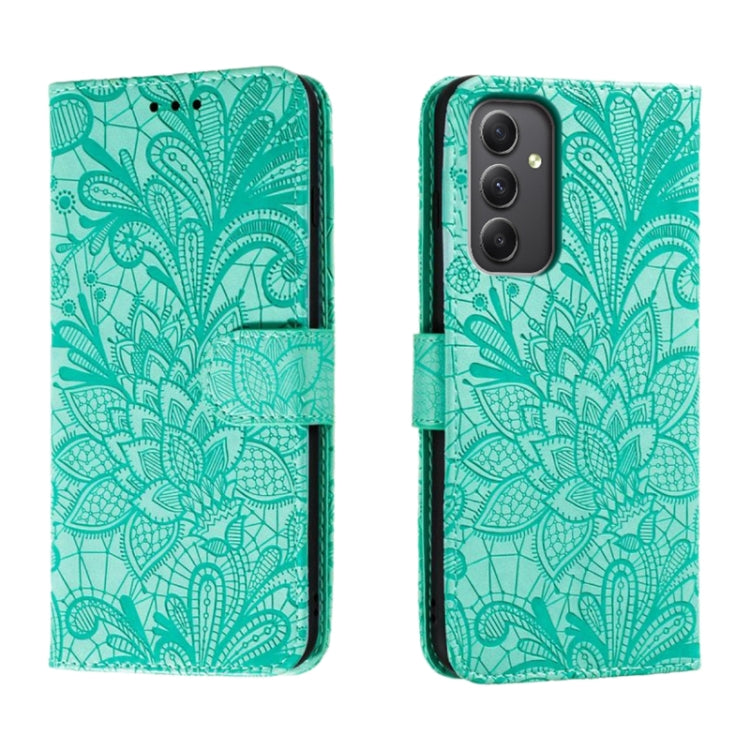 Custodia per telefono in pelle con stampa a fiori in pizzo, For Samsung Galaxy A55, For Samsung Galaxy A35, For Samsung Galaxy A05