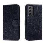 Custodia per telefono in pelle con stampa a fiori in pizzo, For Samsung Galaxy A55, For Samsung Galaxy A35, For Samsung Galaxy A05