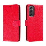 Custodia per telefono in pelle con stampa a fiori in pizzo, For Samsung Galaxy A55, For Samsung Galaxy A35, For Samsung Galaxy A05