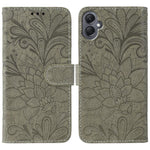Custodia per telefono in pelle con stampa a fiori in pizzo, For Samsung Galaxy A55, For Samsung Galaxy A35, For Samsung Galaxy A05