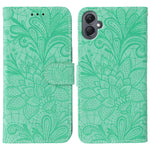 Custodia per telefono in pelle con stampa a fiori in pizzo, For Samsung Galaxy A55, For Samsung Galaxy A35, For Samsung Galaxy A05