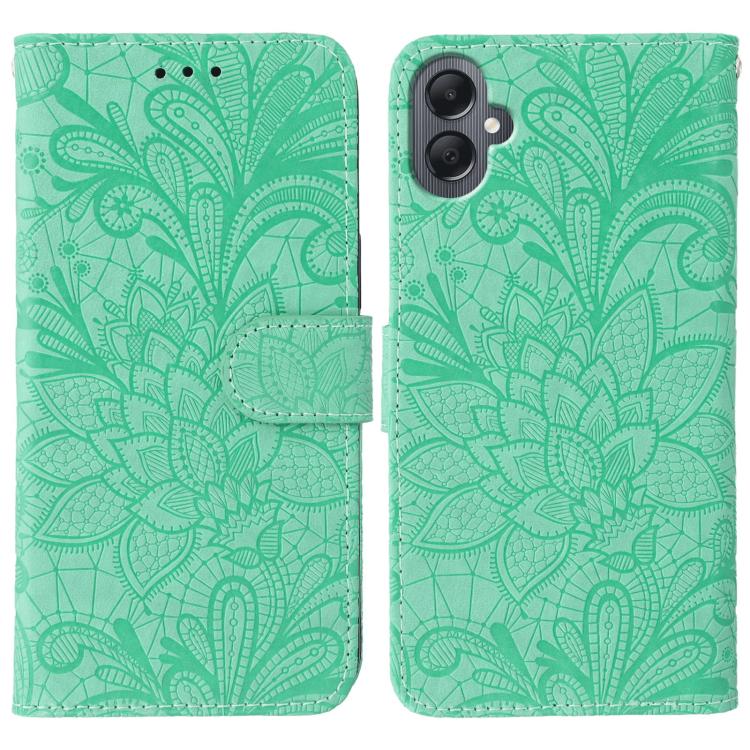 Custodia per telefono in pelle con stampa a fiori in pizzo, For Samsung Galaxy A55, For Samsung Galaxy A35, For Samsung Galaxy A05