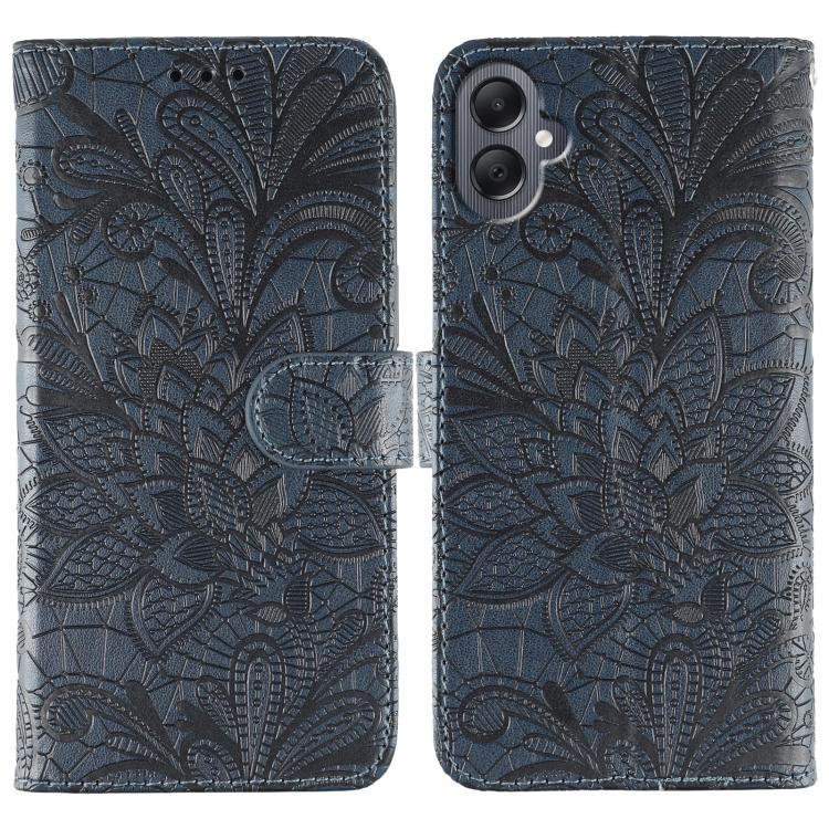 Custodia per telefono in pelle con stampa a fiori in pizzo, For Samsung Galaxy A55, For Samsung Galaxy A35, For Samsung Galaxy A05