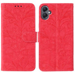 Custodia per telefono in pelle con stampa a fiori in pizzo, For Samsung Galaxy A55, For Samsung Galaxy A35, For Samsung Galaxy A05