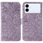 Custodia in pelle con motivo floreale per Samsung Galaxy S26 Edge 5G
