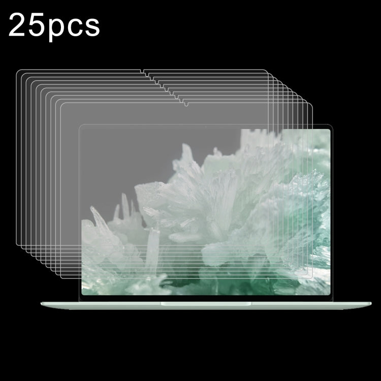 Pellicola in vetro temperato antideflagrante con durezza superficiale 9H da 25 pezzi 0,26 mm, For Huawei MateBook X Pro 14.2 2024, For Huawei MateBook 14 2024