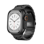 Cinturino per orologio in lega di titanio con fibbia piatta a 3 perline, For Apple Watch SE 2023 44mm, For Apple Watch SE 2023 40mm, For Apple Watch Ultra 2 49mm, For Apple Watch Series 9 45mm, For Apple Watch Series 9 41mm, For Apple Watch Ultra 49mm ...