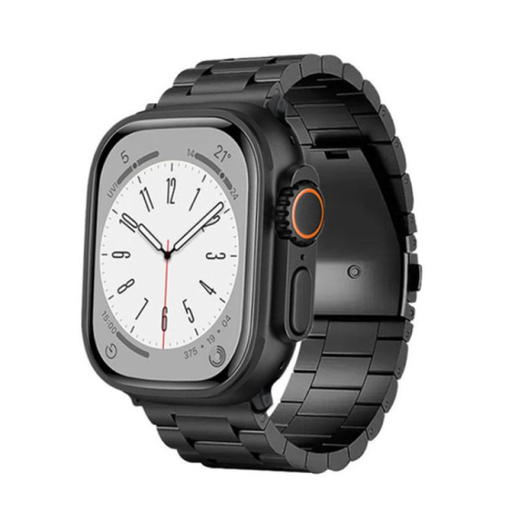Cinturino per orologio in lega di titanio con fibbia piatta a 3 perline, For Apple Watch SE 2023 44mm, For Apple Watch SE 2023 40mm, For Apple Watch Ultra 2 49mm, For Apple Watch Series 9 45mm, For Apple Watch Series 9 41mm, For Apple Watch Ultra 49mm ...