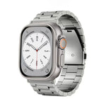 Cinturino per orologio in lega di titanio con fibbia piatta a 3 perline, For Apple Watch SE 2023 44mm, For Apple Watch SE 2023 40mm, For Apple Watch Ultra 2 49mm, For Apple Watch Series 9 45mm, For Apple Watch Series 9 41mm, For Apple Watch Ultra 49mm ...