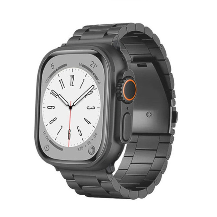 Cinturino per orologio in lega di titanio con fibbia piatta a 3 perline, For Apple Watch SE 2022 40mm, For Apple Watch SE 2022 44mm, For Apple Watch Series 7 41mm, For Apple Watch Series 7 45mm, For Apple Watch SE 40mm, For Apple Watch SE 44mm         ...