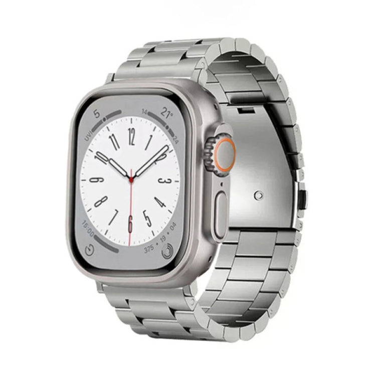 Cinturino per orologio in lega di titanio con fibbia piatta a 3 perline, For Apple Watch SE 2022 40mm, For Apple Watch SE 2022 44mm, For Apple Watch Series 7 41mm, For Apple Watch Series 7 45mm, For Apple Watch SE 40mm, For Apple Watch SE 44mm         ...
