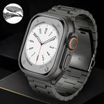 Cinturino per orologio in lega di titanio con fibbia piatta a 3 perline, For Apple Watch SE 2023 44mm, For Apple Watch SE 2023 40mm, For Apple Watch Ultra 2 49mm, For Apple Watch Series 9 45mm, For Apple Watch Series 9 41mm, For Apple Watch Ultra 49mm ...