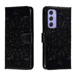 Custodia in pelle con motivo Sun Mandala per Samsung Galaxy A55 5G