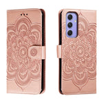 Custodia in pelle con motivo Sun Mandala per Samsung Galaxy A55 5G