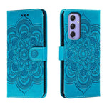 Custodia in pelle con motivo Sun Mandala per Samsung Galaxy A55 5G