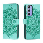Custodia in pelle con motivo Sun Mandala per Samsung Galaxy A55 5G