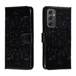 Custodia in pelle con motivo Sun Mandala per Samsung Galaxy A55 5G