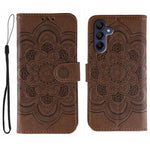 Custodia in pelle con motivo Sun Mandala per Samsung Galaxy A06 4G/5G, A07 5G
