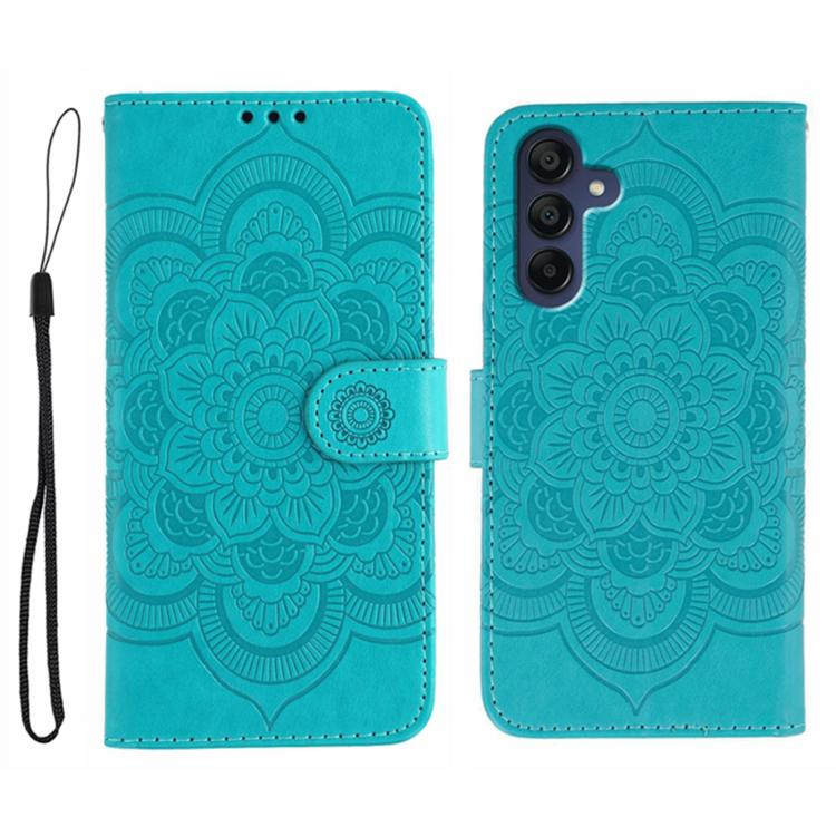 Custodia in pelle con motivo Sun Mandala per Samsung Galaxy A06 4G/5G, A07 5G