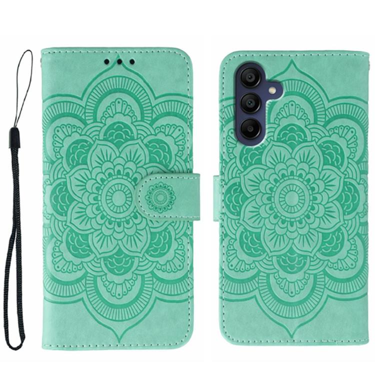Custodia in pelle con motivo Sun Mandala per Samsung Galaxy A06 4G/5G, A07 5G