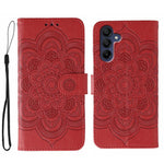 Custodia in pelle con motivo Sun Mandala per Samsung Galaxy A36