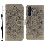 Custodia in pelle con motivo Sun Mandala per Samsung Galaxy A36