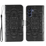 Custodia in pelle con motivo Sun Mandala per Samsung Galaxy A36