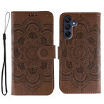 Custodia in pelle con motivo Sun Mandala per Samsung Galaxy A36