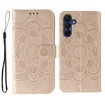 Custodia in pelle con motivo Sun Mandala per Samsung Galaxy A36
