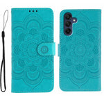 Custodia in pelle con motivo Sun Mandala per Samsung Galaxy A36