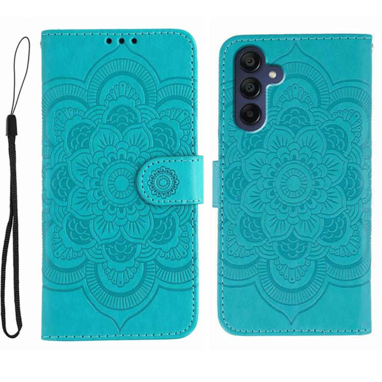 Custodia in pelle con motivo Sun Mandala per Samsung Galaxy A36