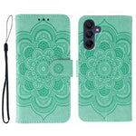 Custodia in pelle con motivo Sun Mandala per Samsung Galaxy A36