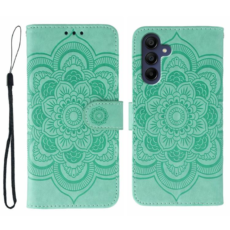 Custodia in pelle con motivo Sun Mandala per Samsung Galaxy A36