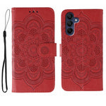 Custodia in pelle con motivo Sun Mandala per Samsung Galaxy A36